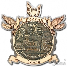 Магнит из бересты Томск-Исторический музей голуби серебро
